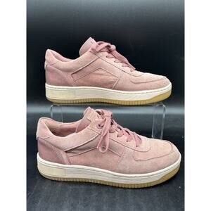 Michael Kors Women's Size 8 Pink Jaden Lace Up Suede Casual Sneakers